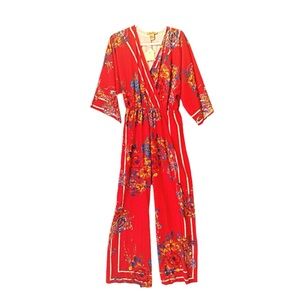NEW!! Flying Tomato Red Floral Jumpsuit